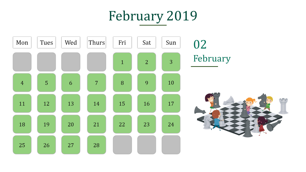 calendar presentation template-february 2019